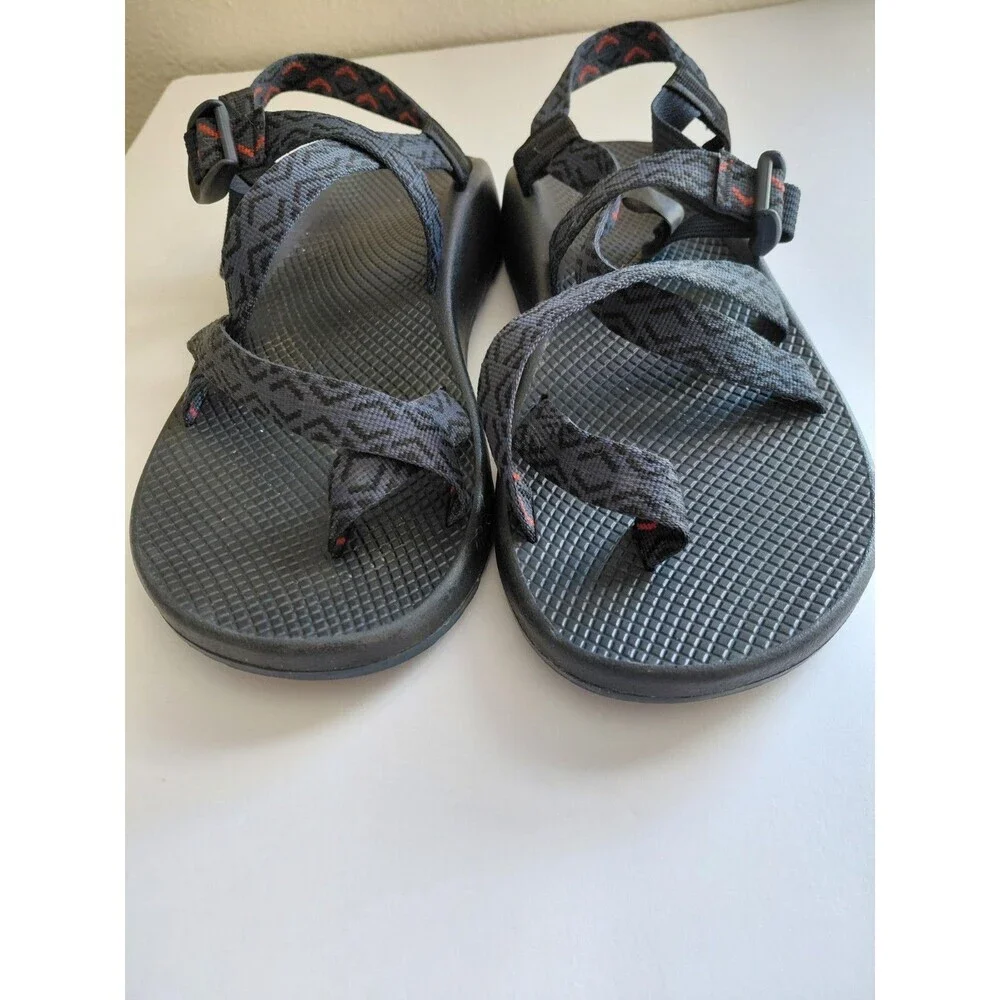 CHACO- Men's 12  Grey & Black RIVER WATER Shoes Hiking Sports Sandals  Toe Loop